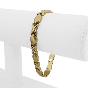 14k Yellow Gold Ladies Hugs and Kisses XO Link Br