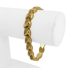 14k Yellow Gold Ladies Fancy Link Bracelet Italy