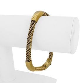 14k Yellow Gold Ladies Fancy Popcorn Link Bar Fle