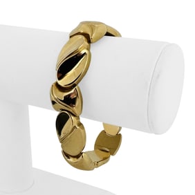 14k Yellow Gold Ladies Thick Fancy Link Bracelet