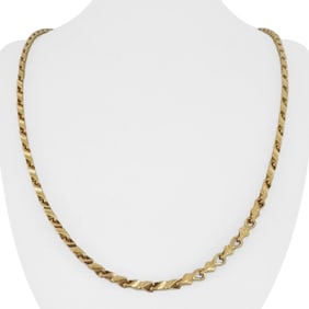 14k Yellow Gold Solid Heavy Squared Fancy Link Ch