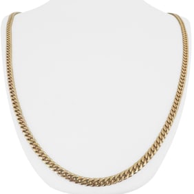 14k Yellow Gold Solid Heavy Cuban Curb Link Chain