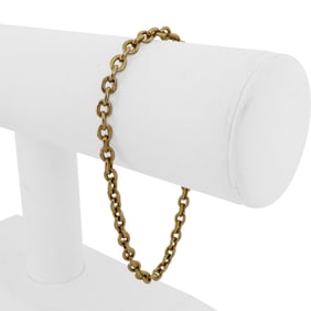 14k Yellow Gold Hollow Light Cable Link Bracelet