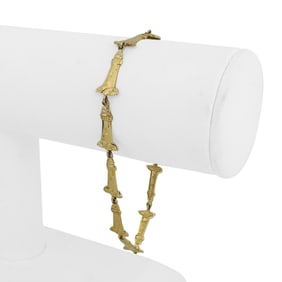 14k Yellow Gold Ladies Lighthouse Link Bracelet 8