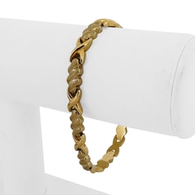 14k Yellow Gold Ladies Vintage Fancy X Link Brace