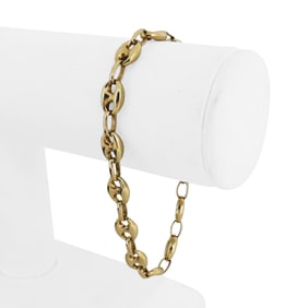 14k Yellow Gold Polished Puffy Gucci Link Bracele