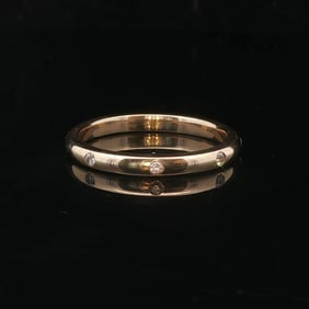 14k Yellow Gold and 0.08cttw Flush Set Diamond Et