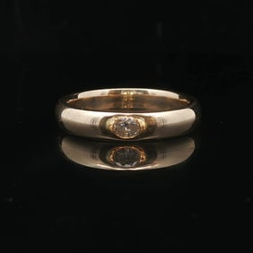 14k Yellow Gold and 0.10ct Flush Set Oval Diamond