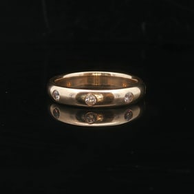 14k Yellow Gold and 0.32cttw Flush Set Diamond Et