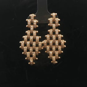 14k Yellow Gold and 1.7cttw Diamond Dangle Panthe