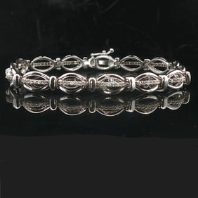 18k White Gold and 1cttw Diamond Fancy Oval Link