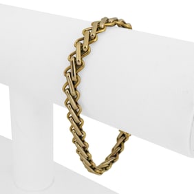 18k Yellow and White Gold Ladies Vintage Fancy Li