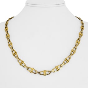 18k Yellow and White Gold Solid Heavy Fancy Squar