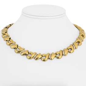 18k Yellow and White Gold Vintage Thick Fancy Lin