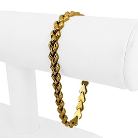 18k Yellow Gold Ladies Vintage Fancy Link Bracele