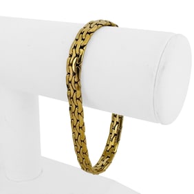 18k Yellow Gold Vintage Thick Flattened C Link Br