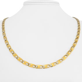 18k Yellow Gold Solid Flat Vintage Mariner Link C