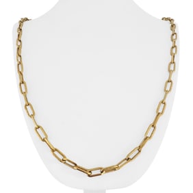 18k Yellow Gold Vintage Alternating Paperclip Lin