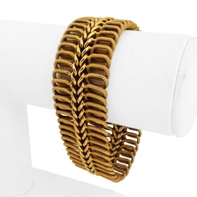 18k Yellow Gold Vintage UnoAErre Wide Fancy Link