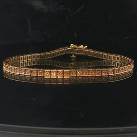 18k Yellow Gold and 2cttw Diamond Solid Squared T