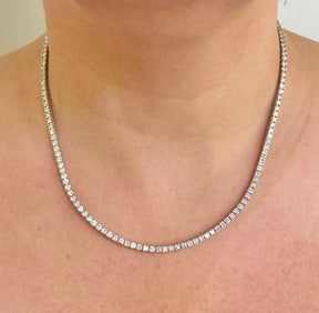 Brand New 12cttw Natural Diamond Tennis Necklace