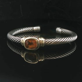 David Yurman 18k Gold Sterling Silver and Citrine