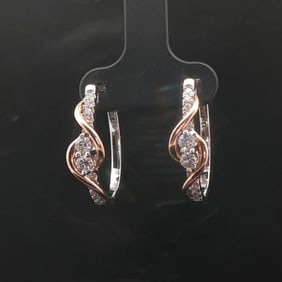 14k White and Rose Gold 0.50cttw Diamond Fancy Ho