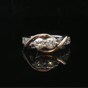 14k White and Rose Gold 1.5cttw Diamond Fancy Ban