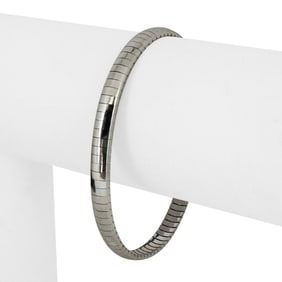 14k White Gold Solid Ladies Omega Link Bracelet I