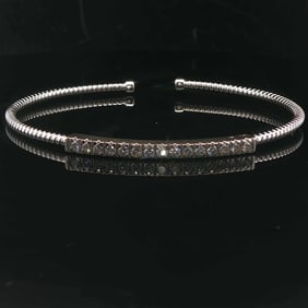 14k White Gold and 0.45cttw Diamond Flex Cuff Bra