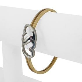 14k Yellow and White Gold Hinged Connected Hearts