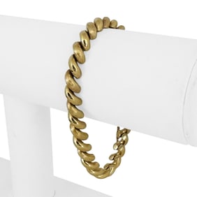 14k Yellow Gold Polished and Brushed San Marco Li