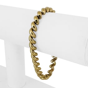 14k Yellow Gold Ladies Polished San Marco Link Br
