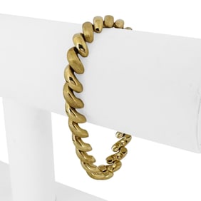 14k Yellow Gold Polished and Brushed San Marco Li