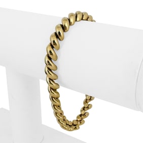 14k Yellow Gold Ladies Polished San Marco Link Br