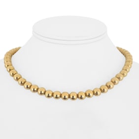 14k Yellow Gold Ladies Polished Ball Bead String