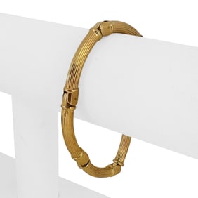 14k Yellow Gold Vintage UnoAErre Ribbed Bar Link