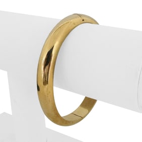14k Yellow Gold Heavy Polished Ladies Bangle Brac