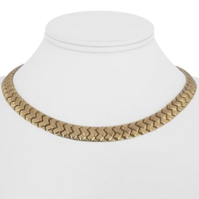 14k Yellow Gold Ladies Fancy Link Necklace 16"