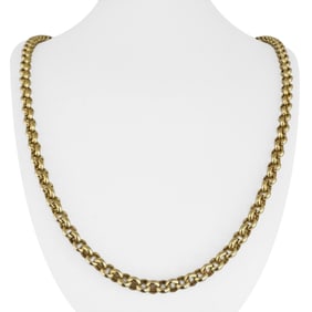 14k Yellow Gold Long Polished Rolo Link Chain Nec