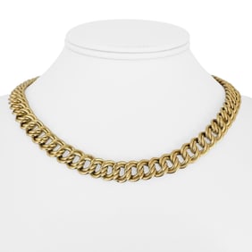 14K Yellow Gold Vintage Ladies Double Curb Link N