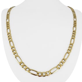 14k Yellow Gold Solid Heavy Figaro Link Chain Nec