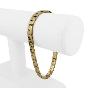 14k Yellow Gold Solid Heavy Vintage Men's Zig Zag