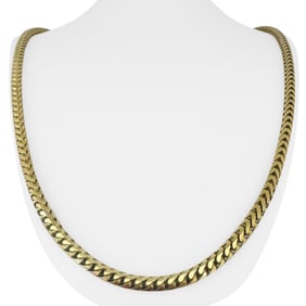 14k Yellow Gold Solid Heavy Squared Franco Link C