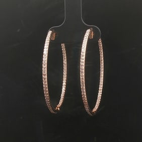 14k Yellow Gold and 1.5cttw Diamond Inside Out Ho