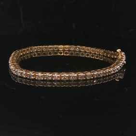 14k Yellow Gold and 2.5cttw Diamond Vintage Tenni