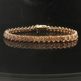 14k Yellow Gold and 4cttw Diamond Vintage S Link