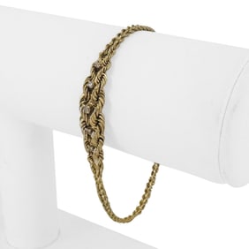 14k Yellow Gold and Diamond Two Strand Graduated