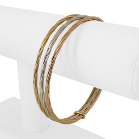 14k Yellow White and Rose Gold Hollow Light Conne