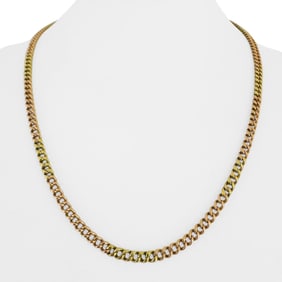 18k Yellow and Rose Gold Solid Vintage Curb Link